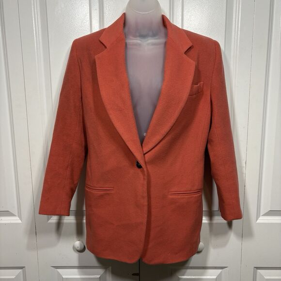 Vintage The Limited Blazer Womens S Orange Wool Cashmere Classic Preppy Office - Picture 1 of 13